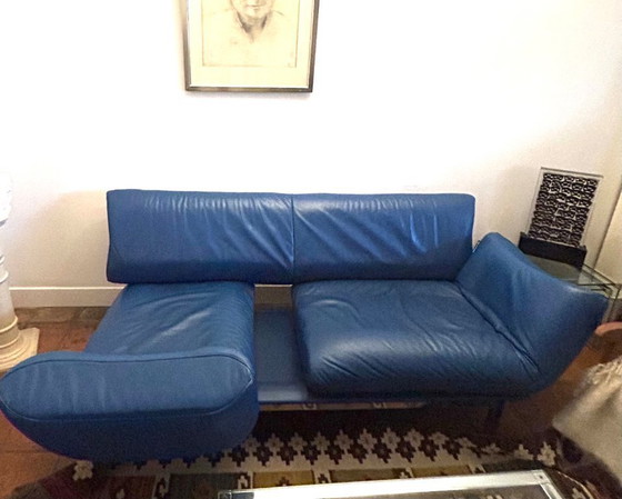 Image 1 of De Sede DS-140 | Blauwe leren designbank | Zwitsers topdesign