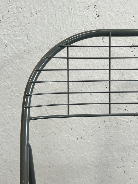 Image 1 of Sedia vintage pieghevole grigia/sedia in filo metallico, Niels Gammelgaard per IKEA, anni '80