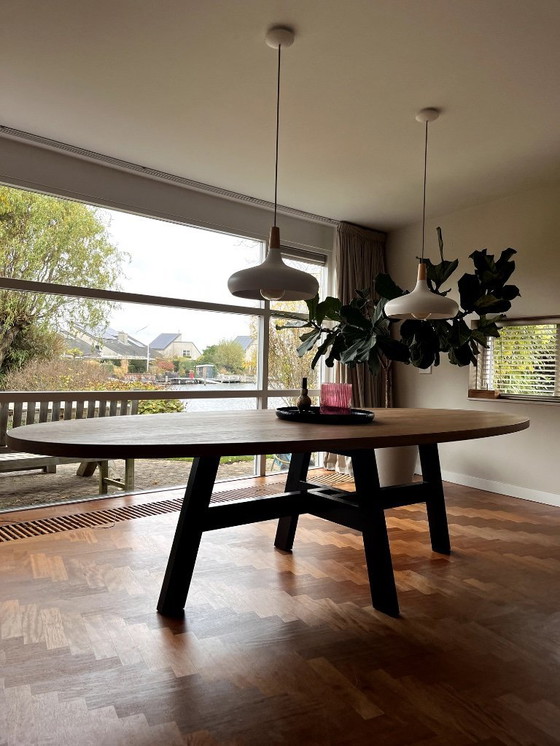 Image 1 of Custom Exclusieve Eikenhouten Ovale Tafel – 290x120 cm