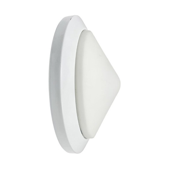 1980s Bahag Round Ceiling Light Made of Glass and Metal (photo 10 of 10)
