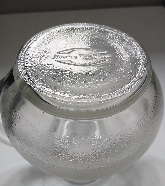 Vintage 60s German nut jar / dispenser Nussi (by WMF), Marke Tischfein, Glass & Decanter, Cork, Glass (photo 8 of 9)