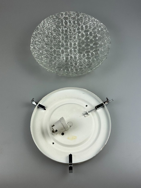 Image 1 of 60s 70s Lamp Plafoniere Inbouw Ijsglas Space Age Design
