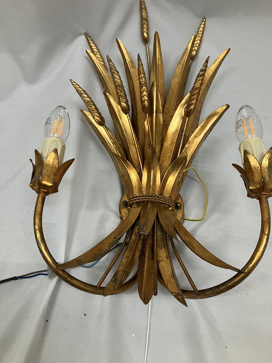 Image 1 of Vintage Hans Kögl Wheat Sheaf korenaar wandlampen MCM