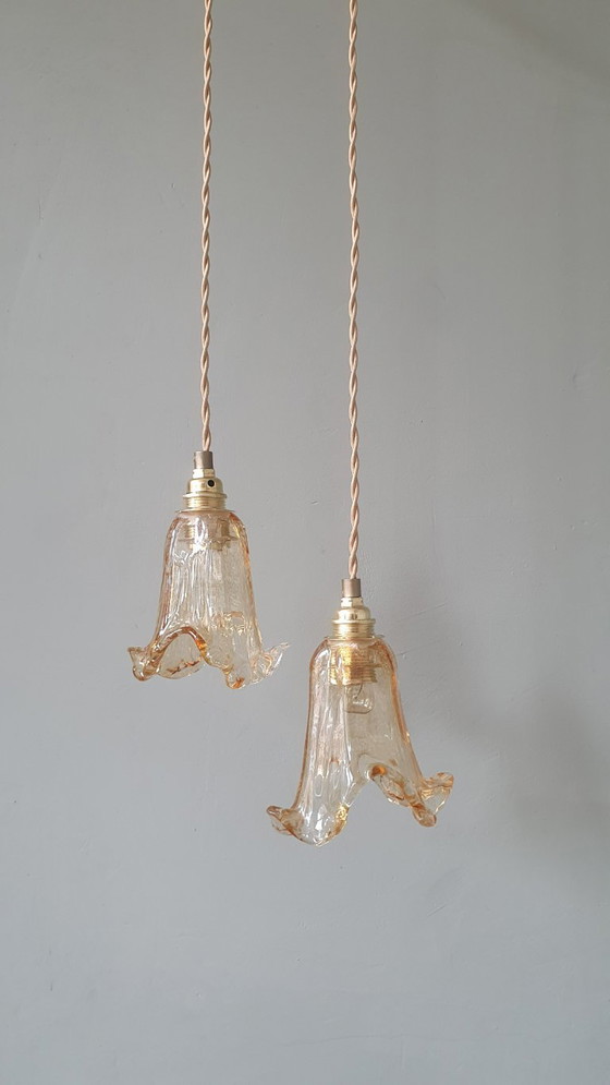 Image 1 of Ensemble de 2 suspensions vintage de Murano - Italie - Milieu du XXe siècle