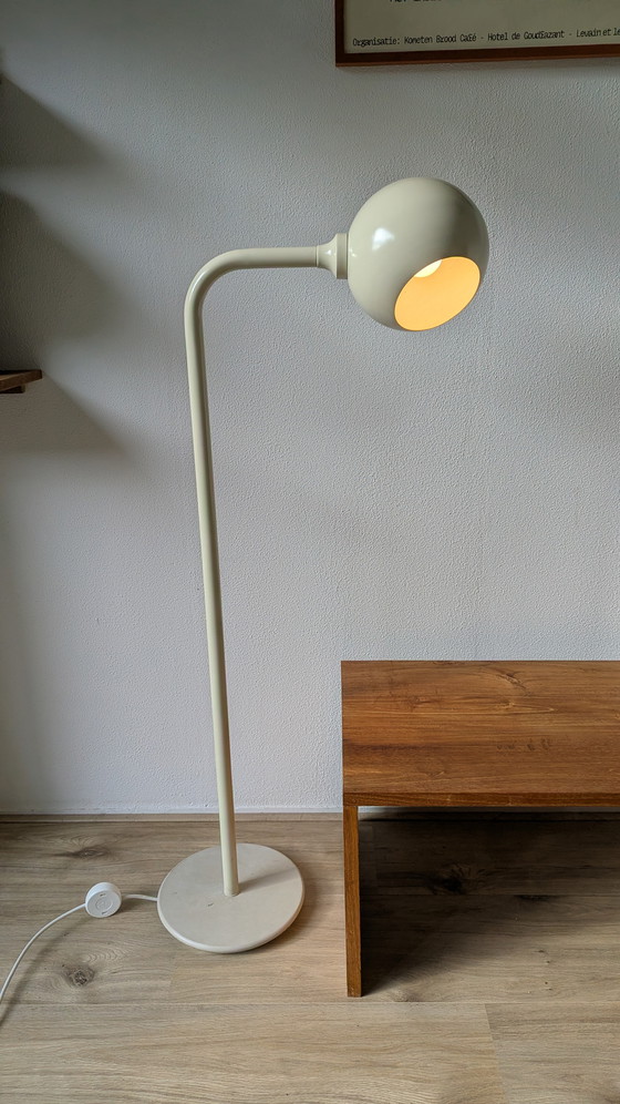 Image 1 of Lampada da terra a forma di occhio, stile Space Age, color crema, anni '60