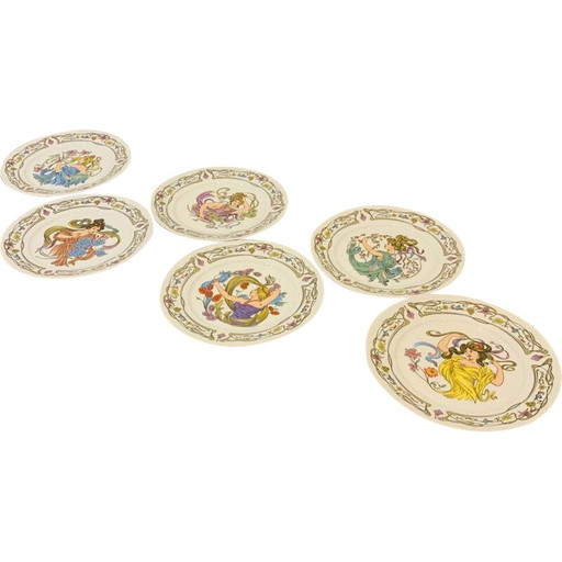 6 assiettes plates vintage, France