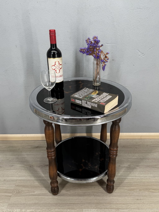 Tavolino Art Déco con dettagli in tartaruga