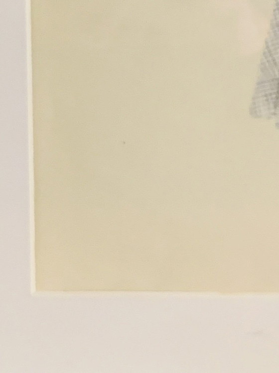 Image 1 of Mid-Century, Signed, Framed, “Robe Ecossaise” Pencil Sketch on Paper by Berthe Duquaine, 1950's