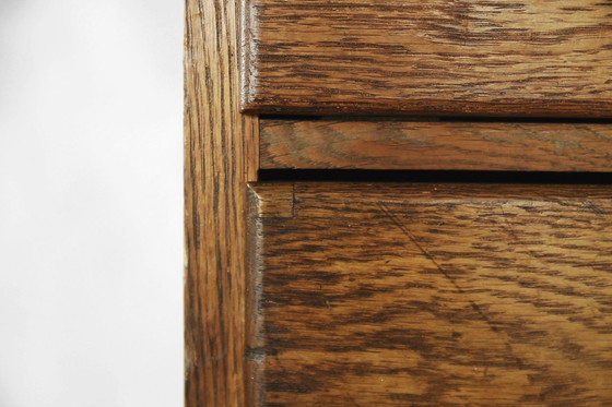 Image 1 of Mobiletto portadocumenti vintage industriale in rovere inglese con cassetti, anni '20