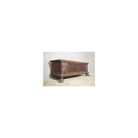 Image 1 of Vintage chest in carved walnut, 1920s