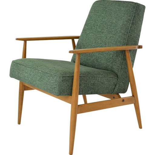 Poltrone vintage Fox verde screziato, Polonia anni '60