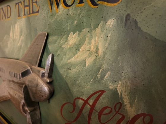 Image 1 of Imagen de reloj de avión de madera de Country Corner