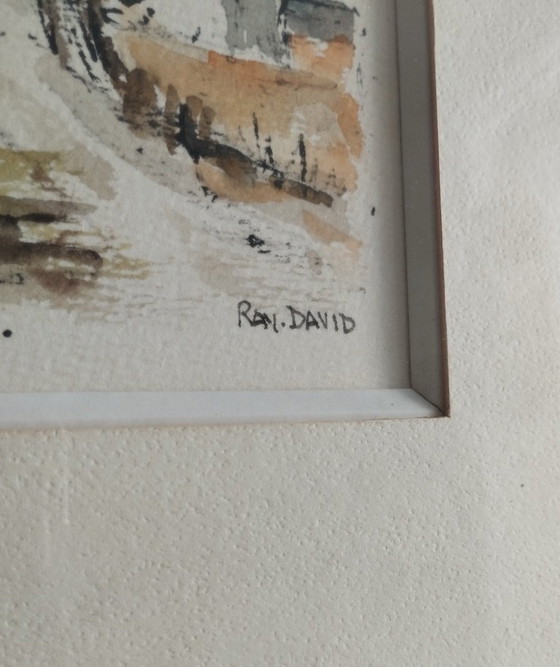 Image 1 of RAY DAVID, Autumn Landscapes. Pair of framed watercolors.