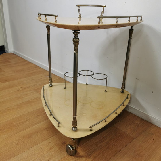 Image 1 of Vintage Barcart Serveerwagen, Mid Century Drankkar, Butlertray