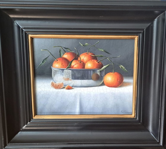 Image 1 of Nature morte aux oranges dans un bol en argent