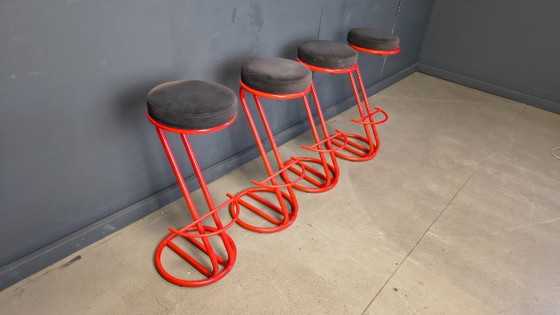Image 1 of Barhocker im Memphis-Stil, 1980er Jahre – 4er-Set