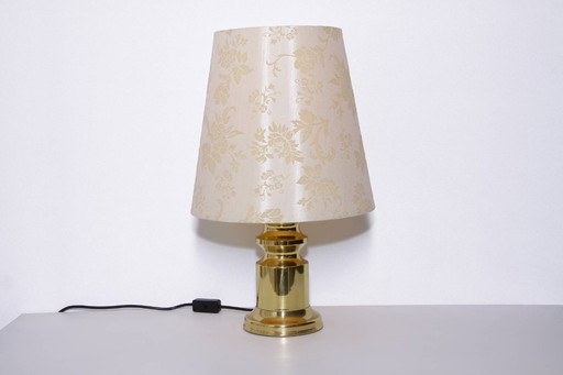 Tischlampe Messing Muster 55cm 1980er J Vintage