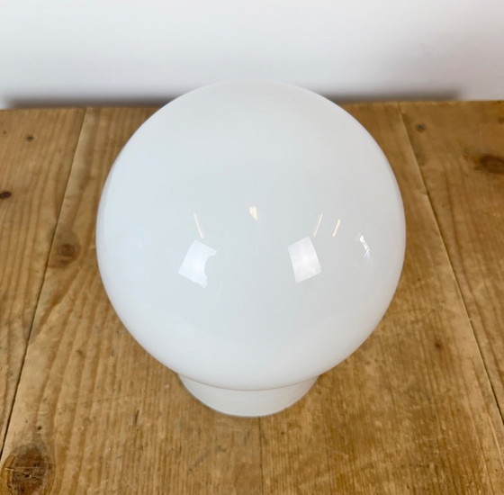 Vintage White Porcelain Ceiling Light with Milk Glass, 1960s – Plafonniers (photo 4 of 11)