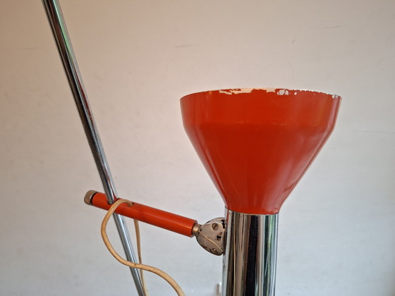 Orange vintage Floor light, seventies – Metal (photo 5 of 9)