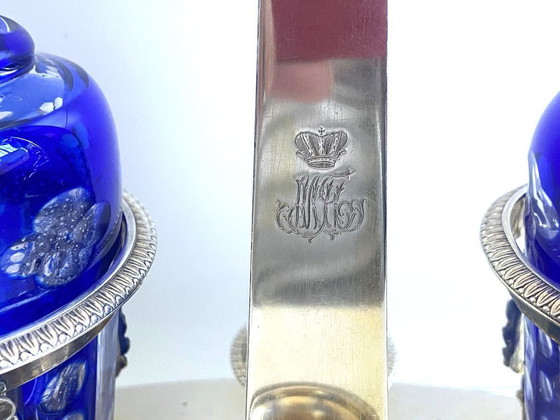 Image 1 of Porte Condiments Argent Massif Ciselé 900 Directoire 1800 Orfèvre AT Paris