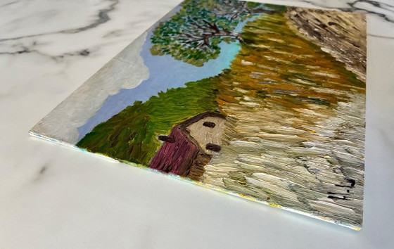 Oil painting of a landscape in the Drôme Provençale region – Paintings & Drawings, Canvas (photo 5 of 6)