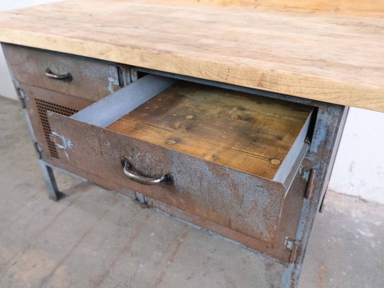 Image 1 of Cassettiera industriale vintage, banco da lavoro, porta caffè
