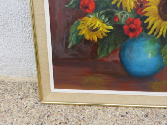 Image 1 of Bodegón, girasol, firmado