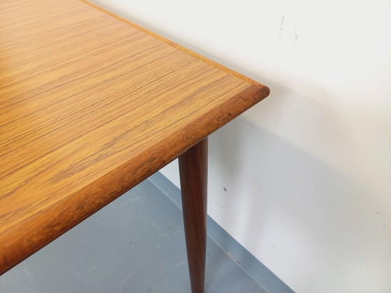 Image 1 of Rectangular dining table in vintage Scandinavian style, made of teak and melamine, from the 1950s and 60s.