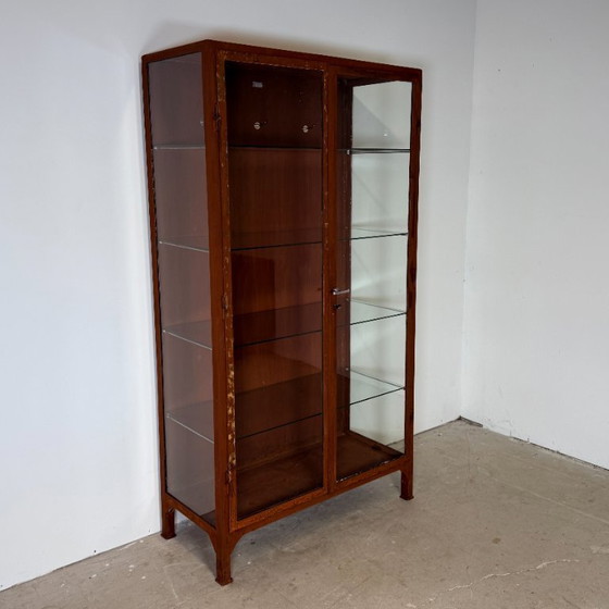Image 1 of Vintage man cave doctor's display case with rust treatment