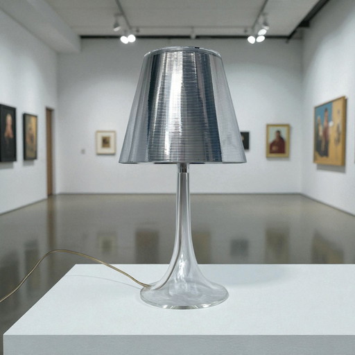FLOS | Miss K | Philippe Starck | table lamp h= 43,2cm 17inch | silver, transparent and dimmable 1990s Italy