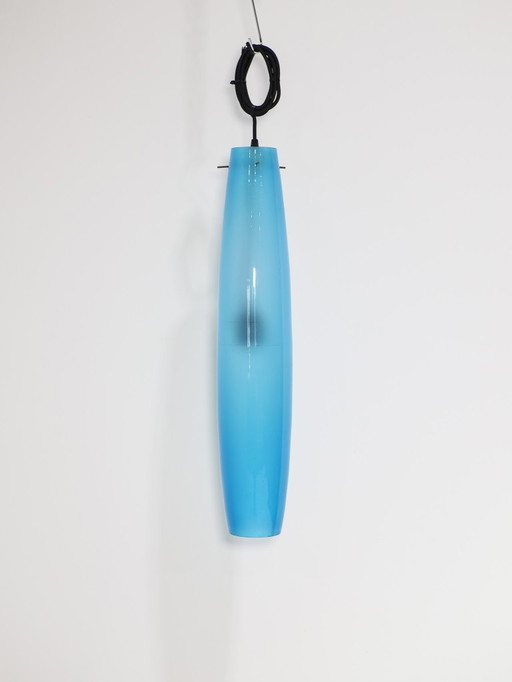 Murano glass pendant lamp blue Alessandro Pianon 1960s