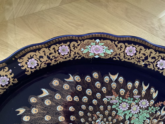 Image 1 of Plat ovale keramiek paon vintage TBE 