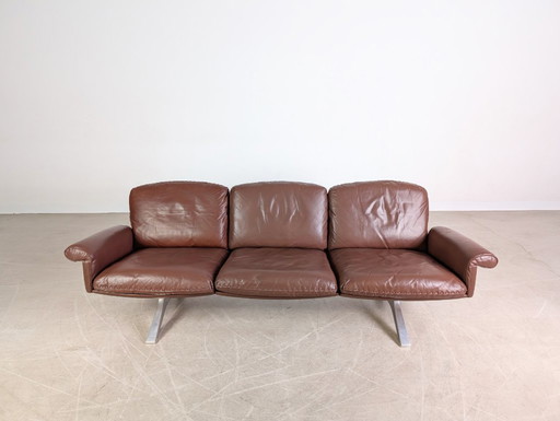 Three-seater mid-century sofa de Sede DS 31 leather brown design