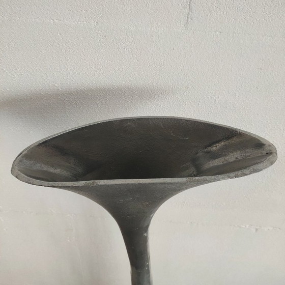 Tall Decorative Goblet Vase Metal/Aluminum, Grey, Modern (photo 5 of 7)