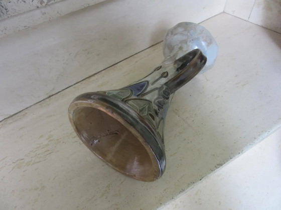 Ceramic Candlestick Candle Holder Jules Jacquemart Gres De La Roche MCM (photo 6 of 9)