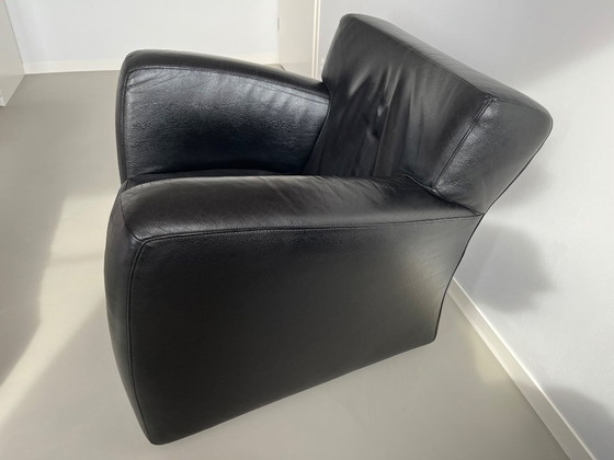 Image 1 of Set van 3 Gerard van den Berg “Label Barzoi” fauteuils in zwart Bald Sprang leer