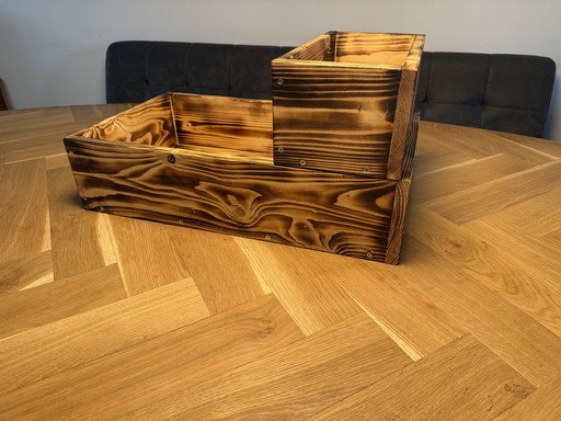 Storage cabinet/box- Burnt spruce wood - Unique interior piece