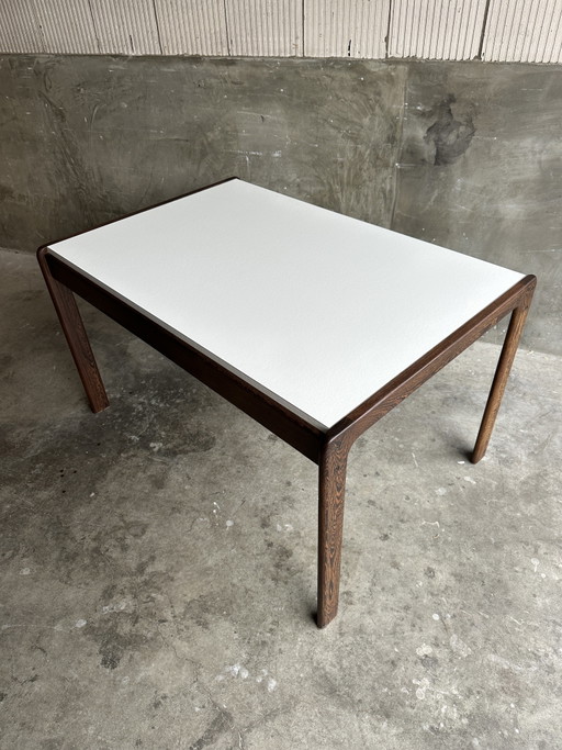Vintage dining table - solid wenge + white top - Pastoe style