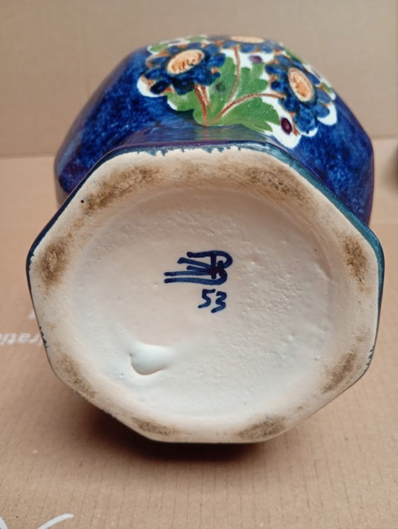 Image 1 of Vintage Boch Frères Keramis Double-bellied Vase – Faience (ca. 1953)