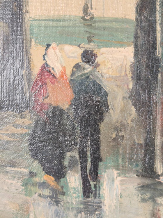 Image 1 of 19th-century oil painting – City Gate Harderwijk, NL