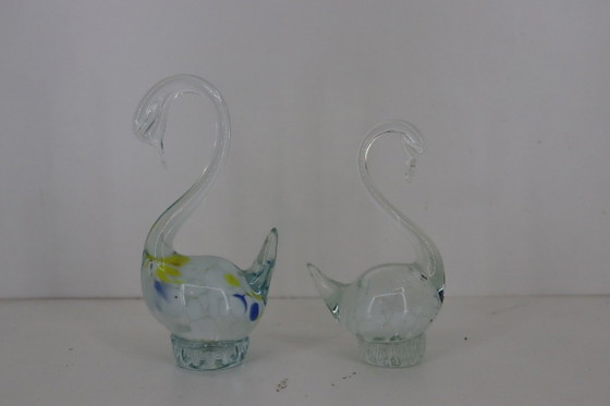 Image 1 of Bellissimo set di cigni in vetro vintage (stile Murano) – Coppia