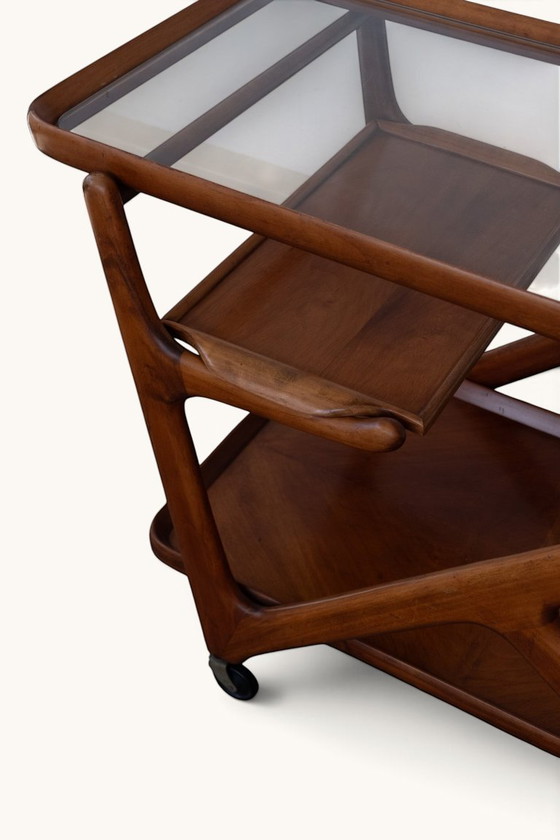 Carrello/carrello bar di Cesare Lacca per Cassina, anni '50 – Carrelli bar, Glass, Wood (photo 2 of 14)