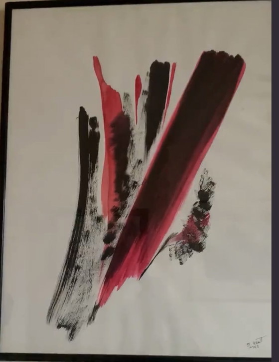 Abstraction 1983 - set of 2 - Bernard Schmitt (1950) – Paintings & Drawings, Paper, Glass (photo 10 of 10)