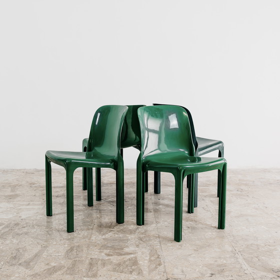 Image 1 of Set of 4 Selene Chairs by Artemide, Vico Magistretti, 1960s Design