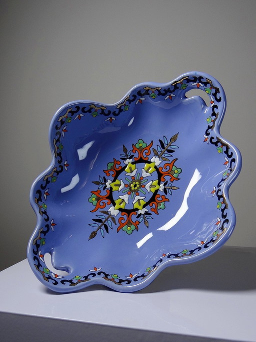 Coupe/Vide Pochette Fayence et Émaux de Longwy glasiert Modell Chârtres Vintage