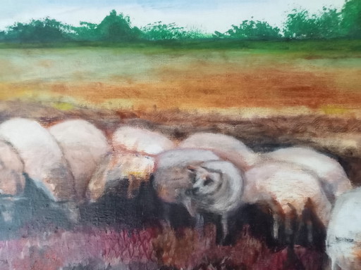T. van Steenbergen "sheep on the Blaricum heath"