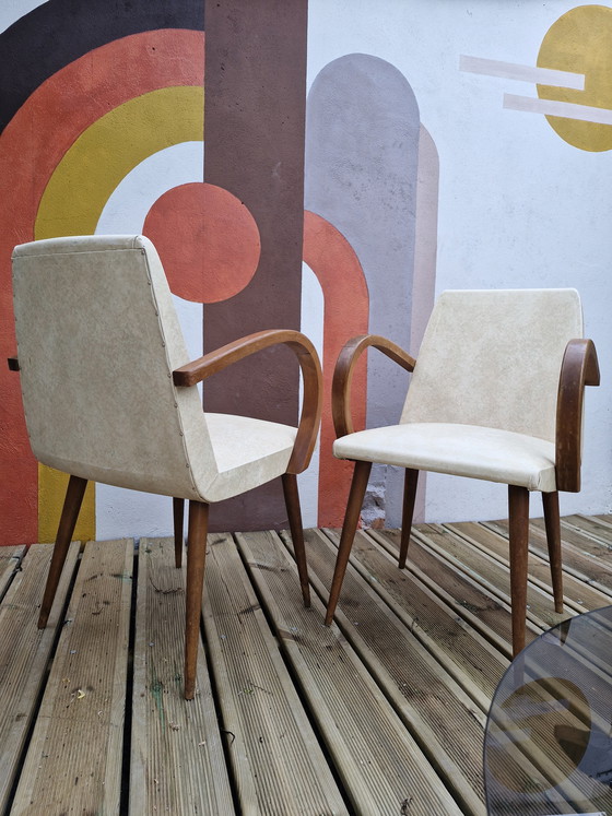 Image 1 of Paires de Fauteuils Bridges vintage 1960