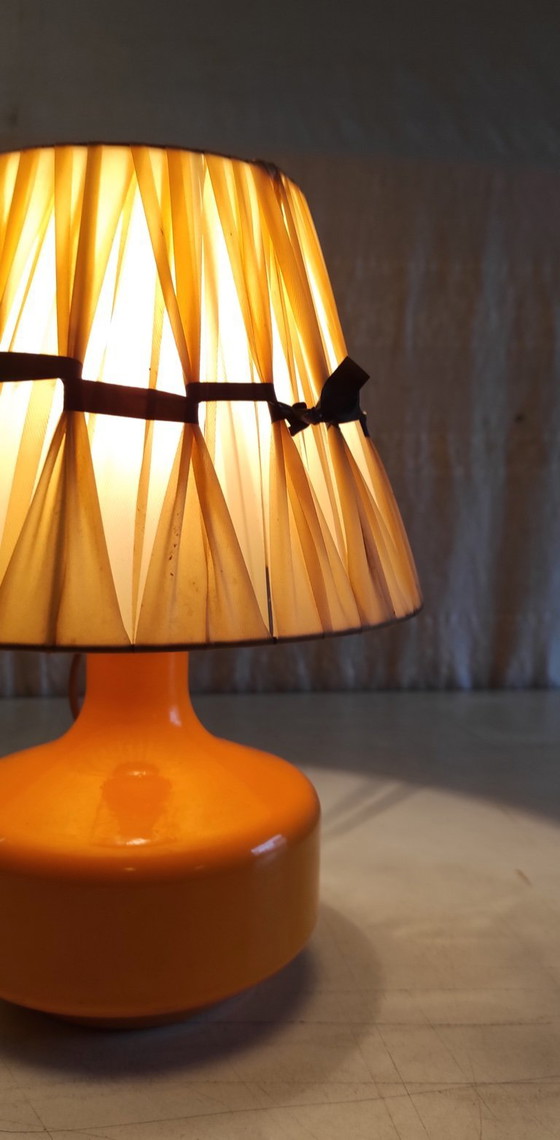 Image 1 of Lampada da tavolo in ceramica arancione - anni '60/'70
