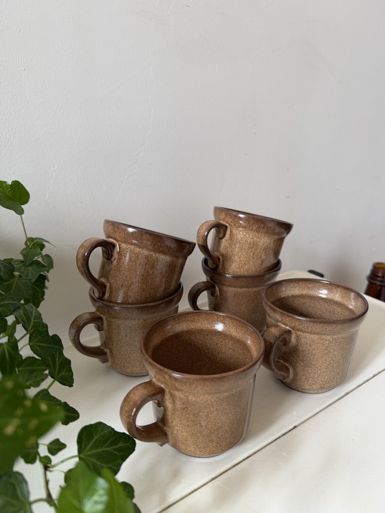 Image 1 of Set of 6 ceramic coffee mugs, 1970s