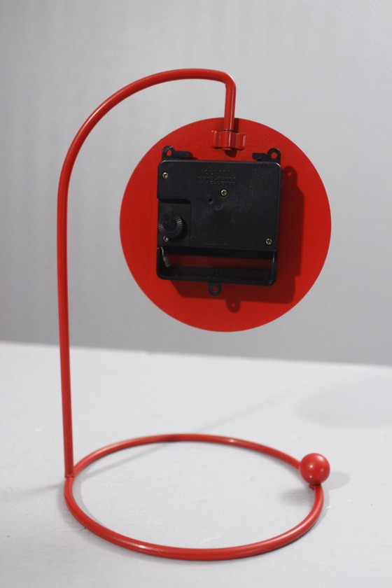 Image 1 of Vintage Time Square quartzklok, ontwerp van Nicolai Canetti uit 1984 in Memphis-stijl.